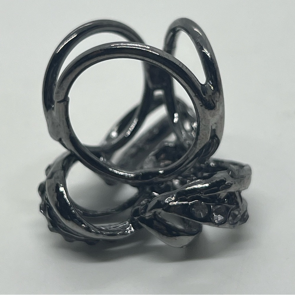 Silver Rhinestone Scarf Ring - image 4